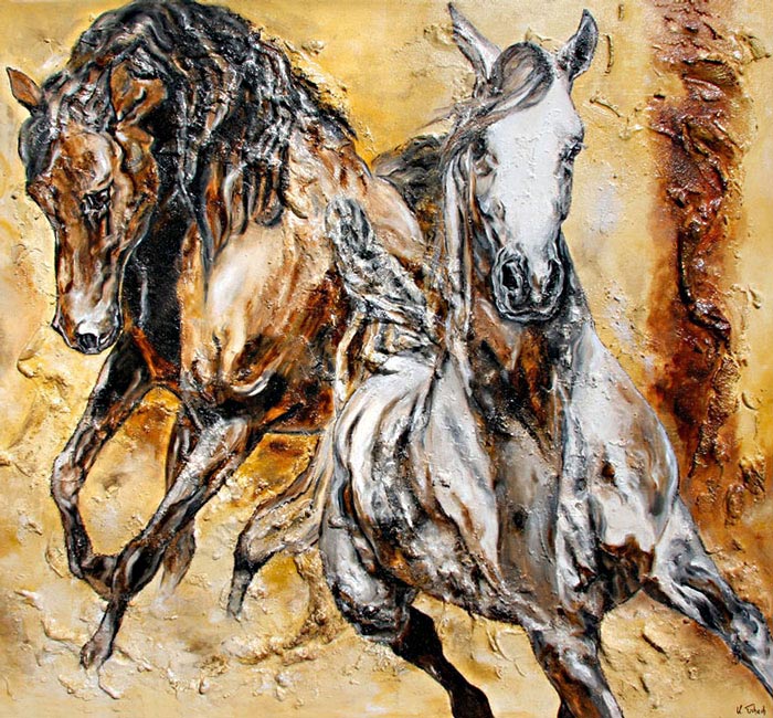arabian horses painting