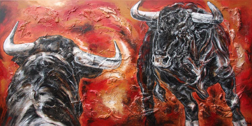 Modern bull painting