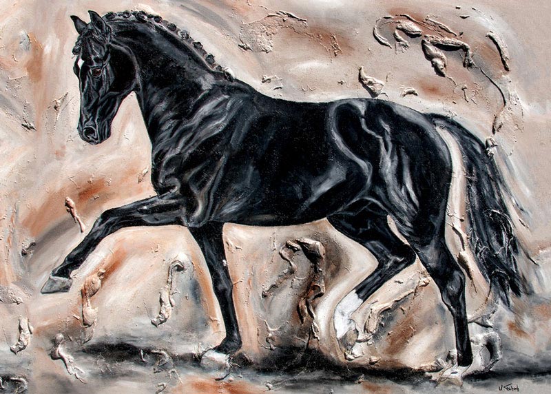 Dressage Horse Painting with Structure