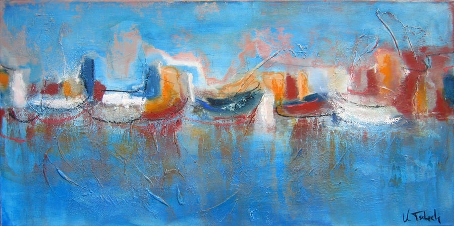 Sea painting with structure