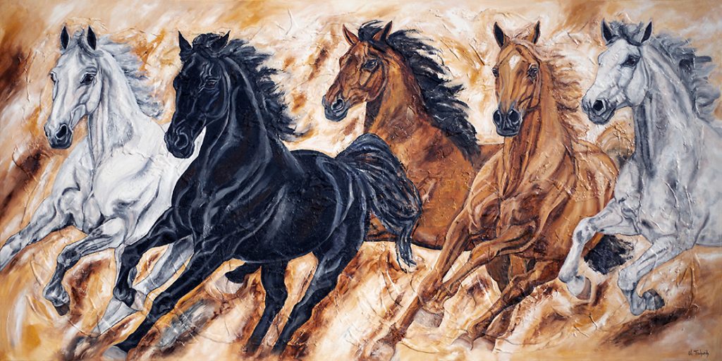 crossbred horses painting